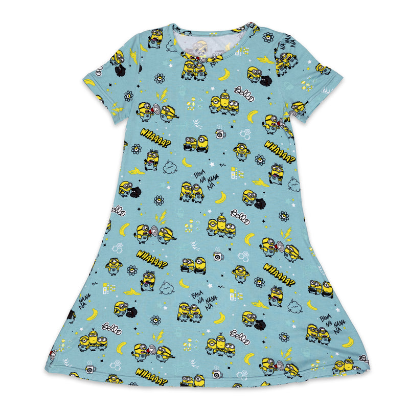 Minions Bello Banana Bamboo Girls' Short Sleeve Dress