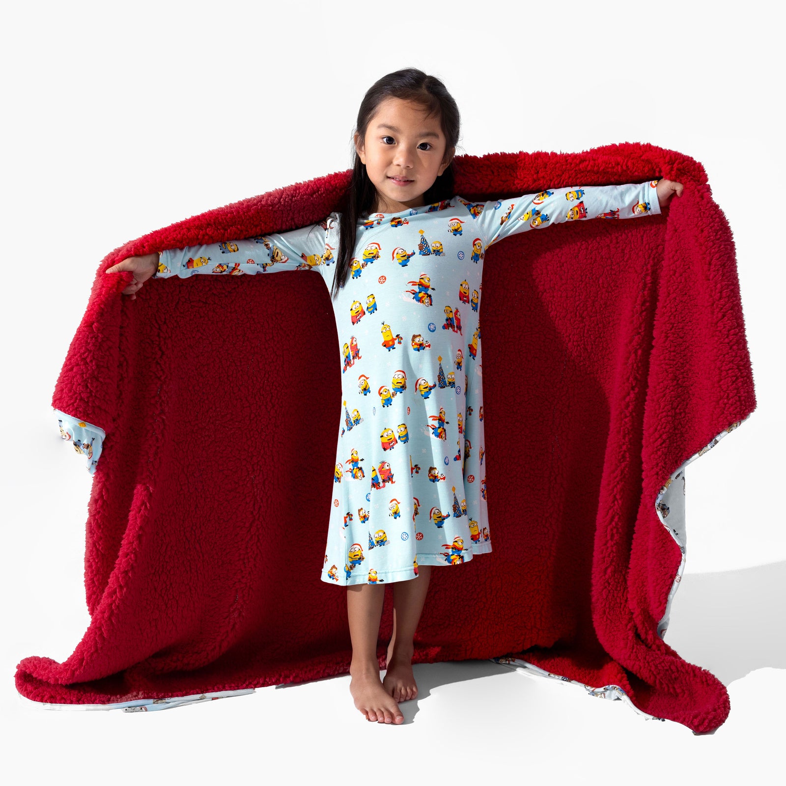 Merry Minions Holiday Bamboo Girls' Long Sleeve Dress