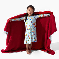 Merry Minions Holiday Bamboo Girls' Long Sleeve Dress