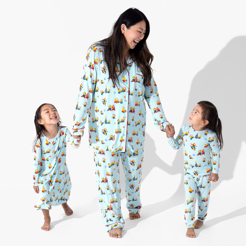 Merry Minions Holiday Bamboo Girls' Long Sleeve Dress