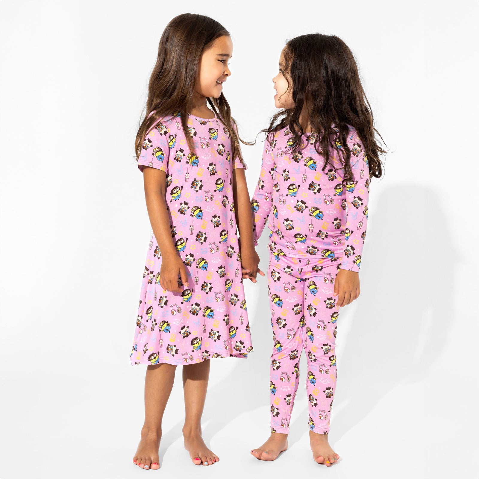 Despicable Me 4: Minions Always Popping Bamboo Girls' Short Sleeve Dress