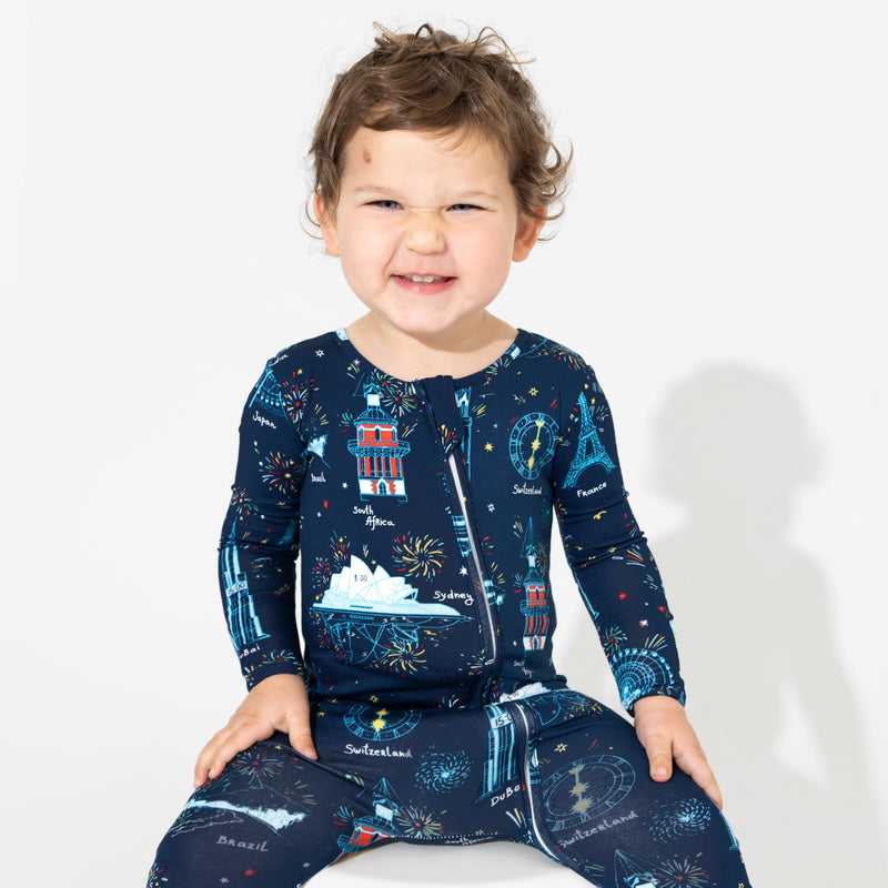 New Year's Worldwide Countdown Bamboo Convertible Footie