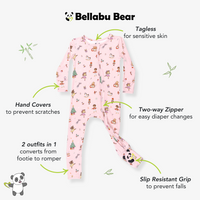 Nutcracker Pink Bamboo Convertible Footie