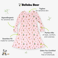 Nutcracker Pink Bamboo Girls' Long Sleeve Dress