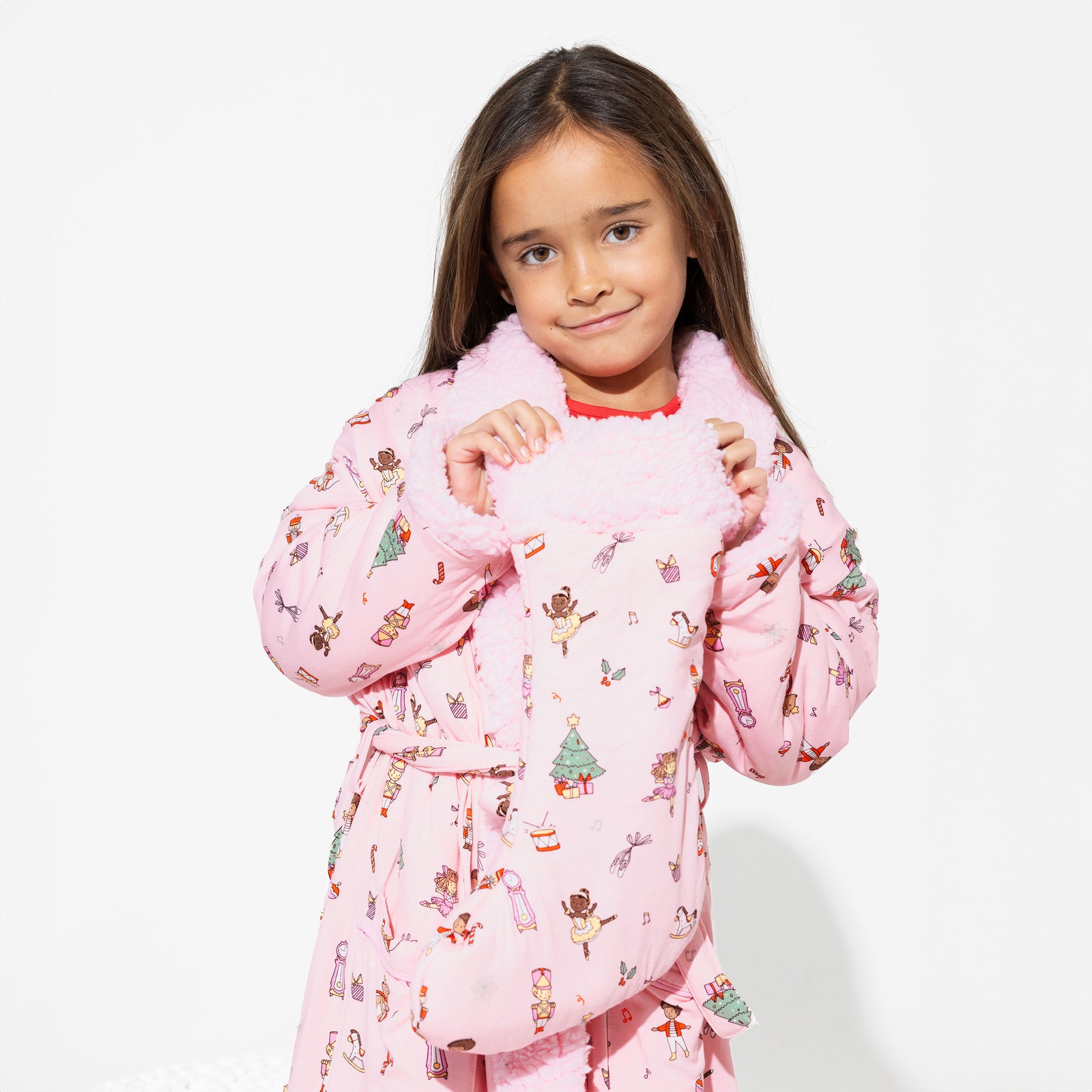 Nutcracker Pink Bamboo Sherpa Christmas Stocking