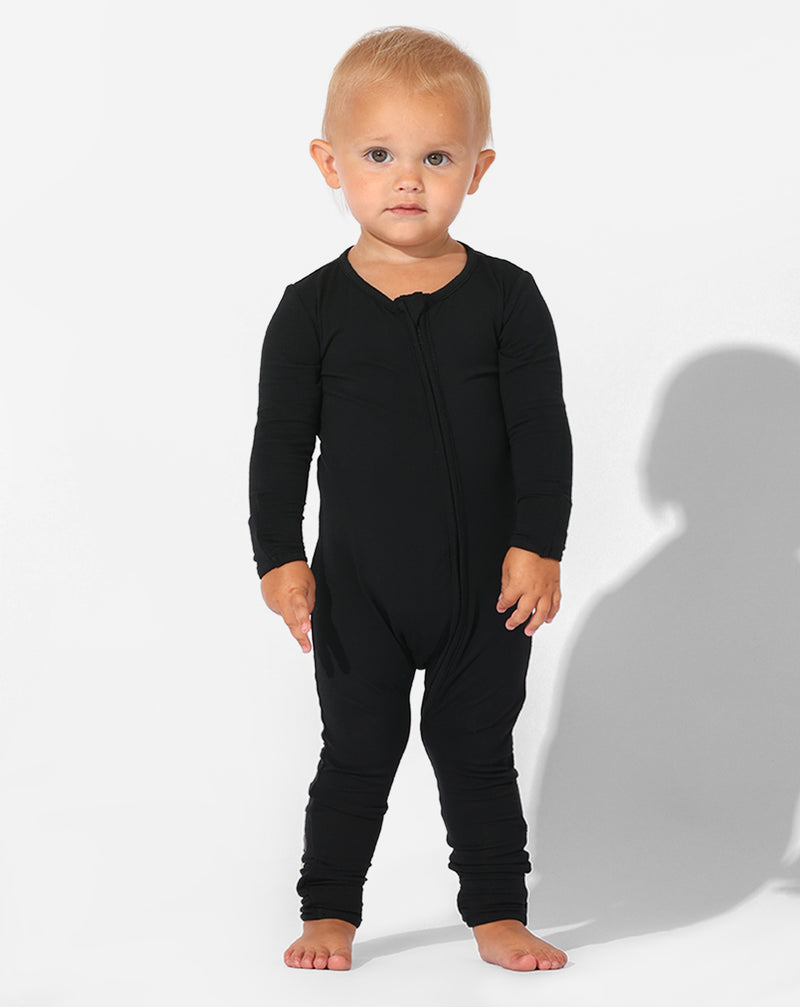 Obsidian Black Bamboo Convertible Footie
