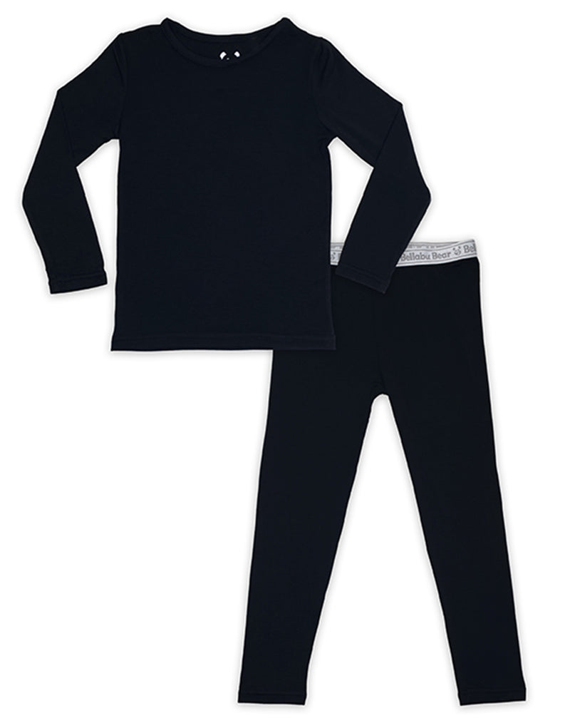 Obsidian Black Bamboo Kids Pajamas