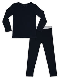 Obsidian Black Bamboo Kids Pajamas