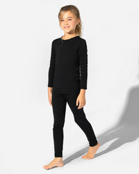 Obsidian Black Bamboo Kids Pajamas