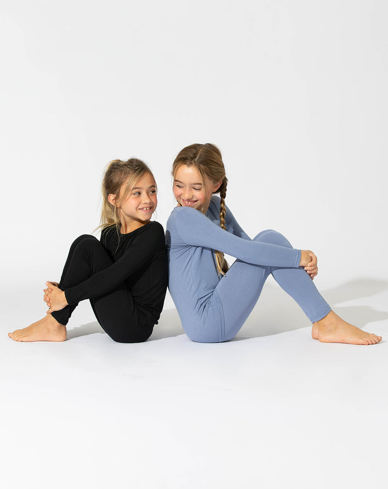 Obsidian Black Bamboo Kids Pajamas