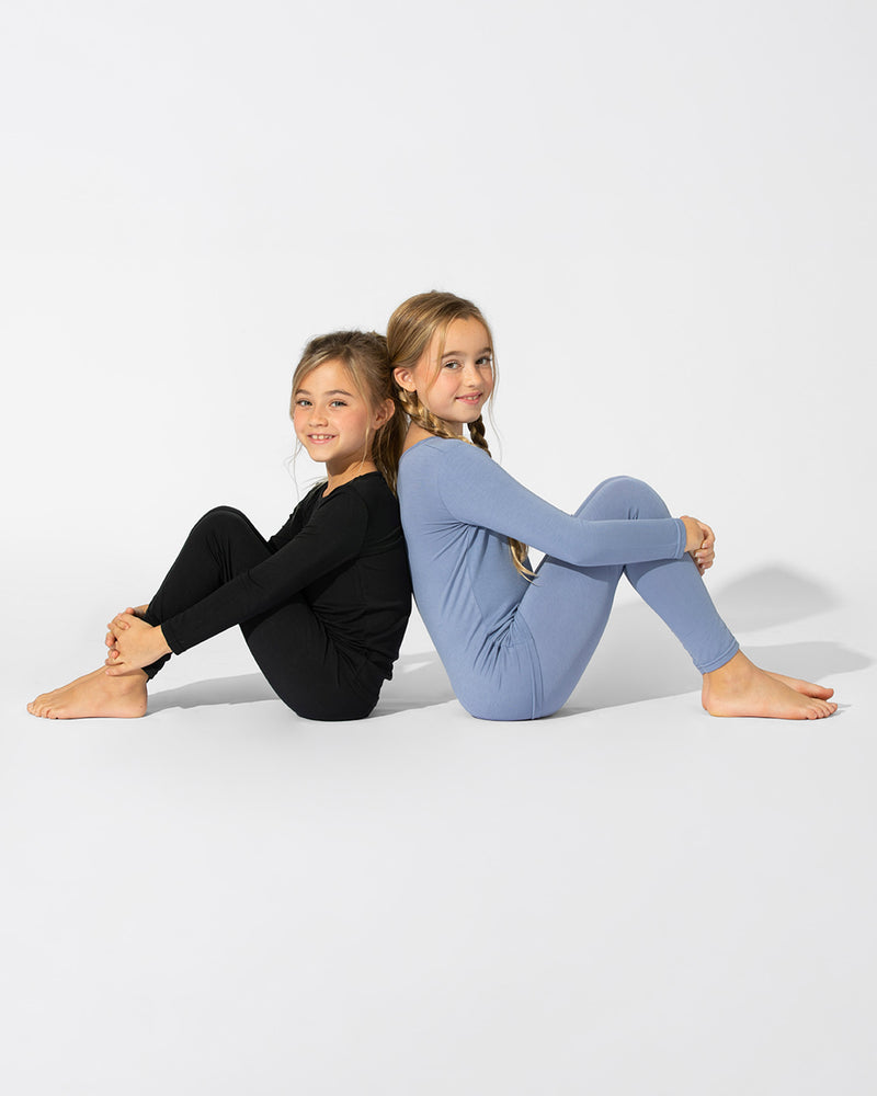 Obsidian Black Bamboo Kids Pajamas