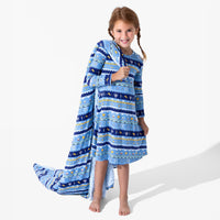 Hanukkah Fair Isle Bamboo Girls' Long Sleeve Dress