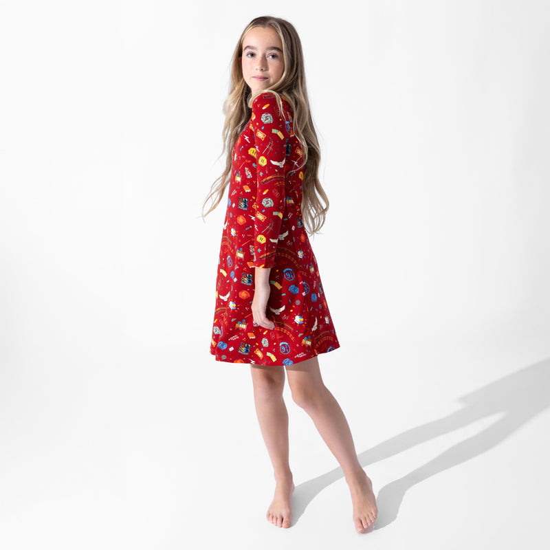 Hogwarts Express Bamboo Girls' Long Sleeve Dress