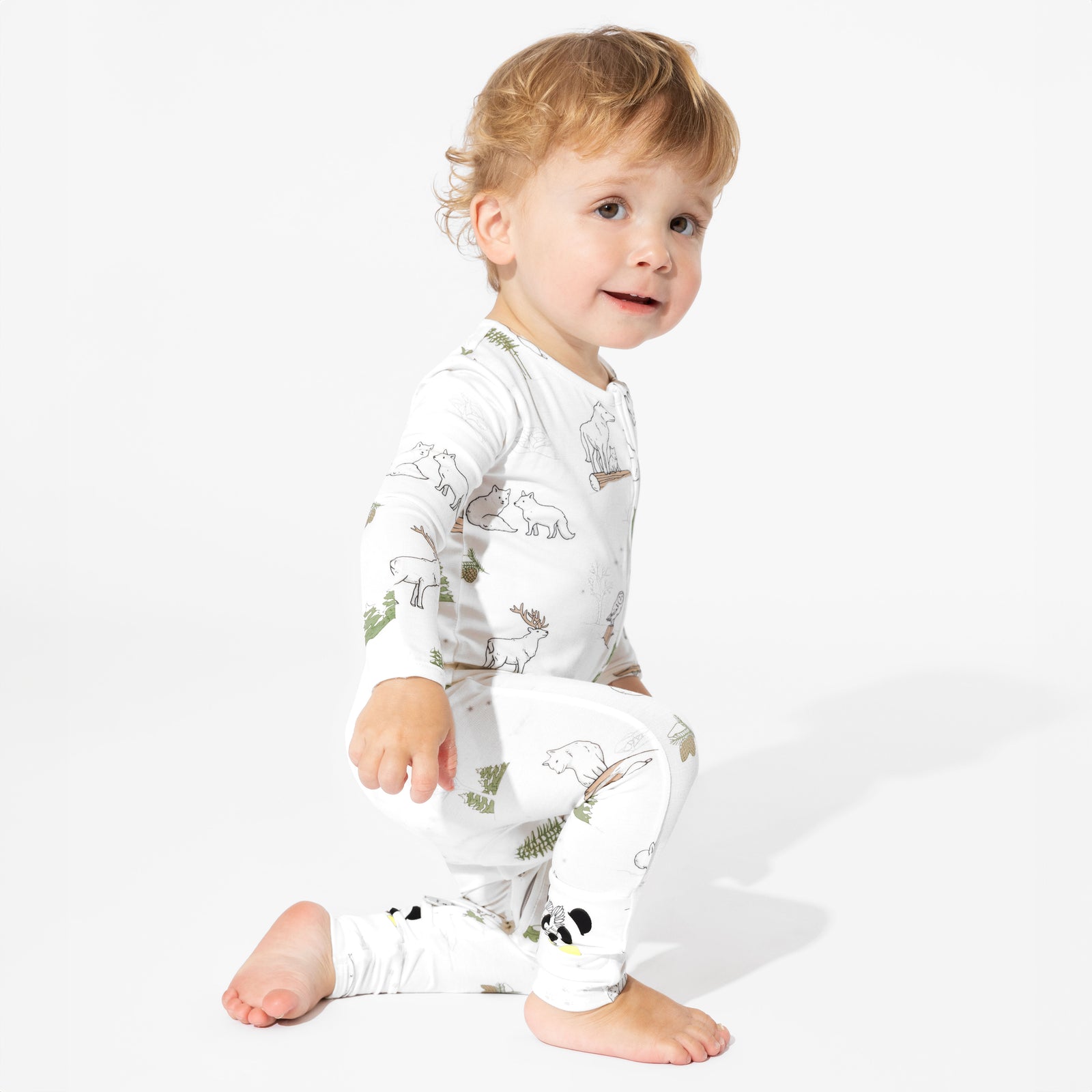 Winter Forest Animals Bamboo Convertible Footie