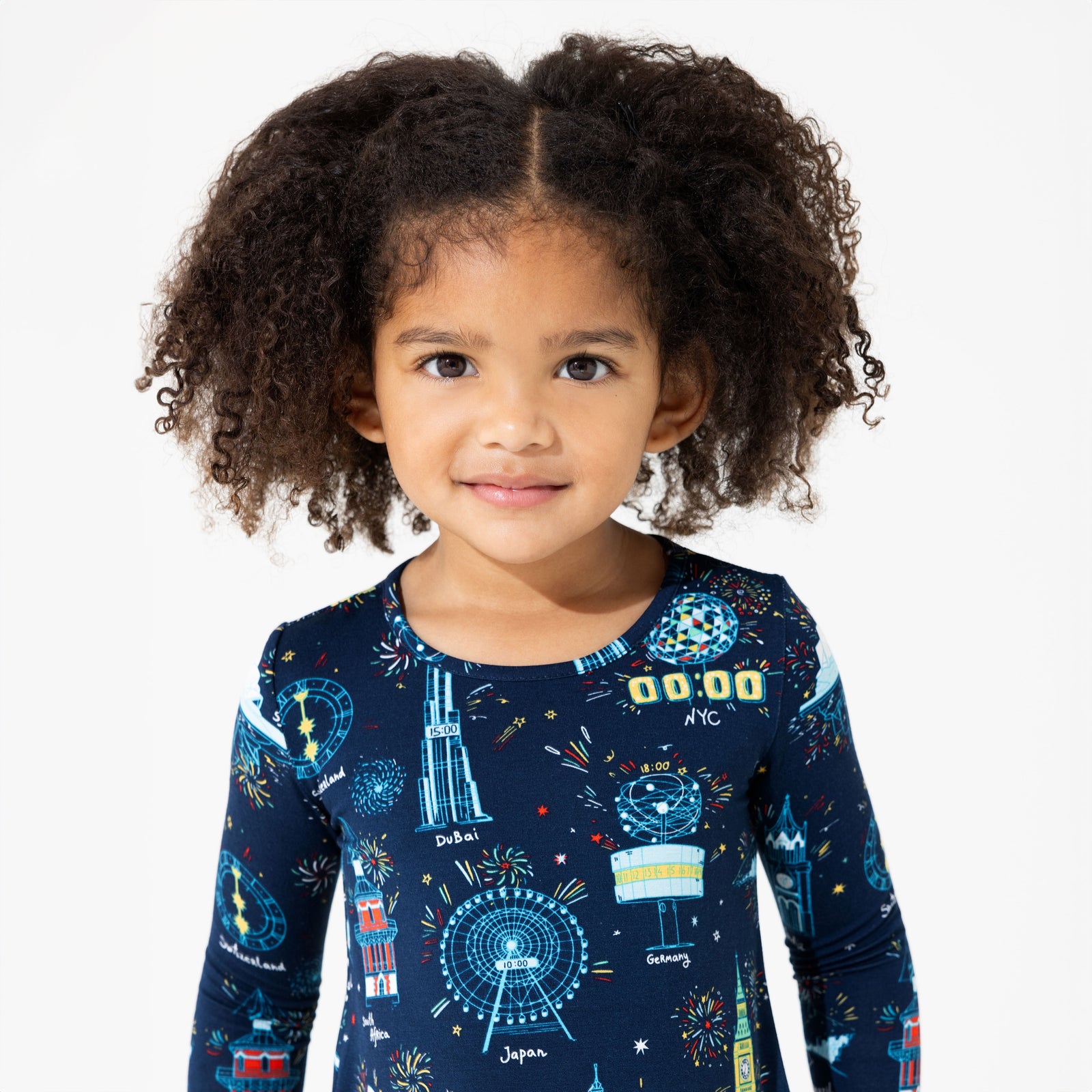 New Year's Worldwide Countdown Bamboo Girls' Long Sleeve Dress, 3T | Bellabu Bear New Year's Worldwide Countdown Bamboo Girls' Long Sleeve Dress, 3T | Bellabu Bear