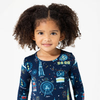 New Year's Worldwide Countdown Bamboo Girls' Long Sleeve Dress