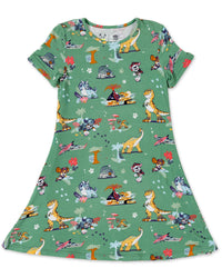 PAW Patrol: Dino Island Bamboo Girls' Short Sleeve Dress