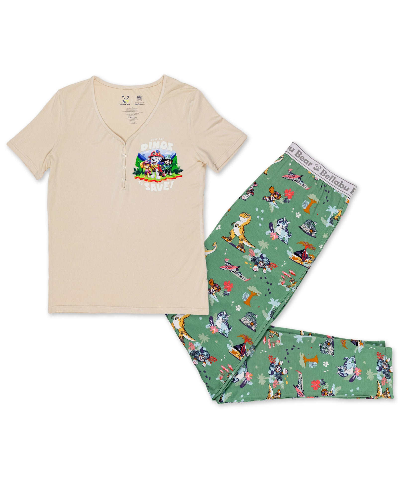PAW Patrol: Dino Island Bamboo Women's Pajama Set!