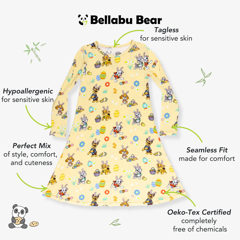 PAW Patrol: Bunny Fun Bamboo Girls' Long Sleeve Dress