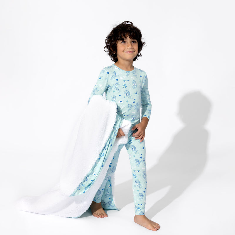 PAW Patrol: Love Paws Blue Bamboo Sherpa Blanket