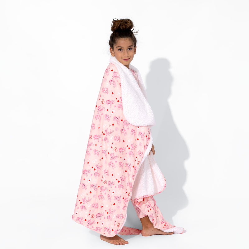 PAW Patrol: Love Paws Pink Reversible Bamboo Sherpa Blanket