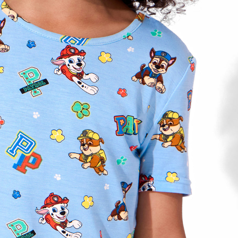 PAW Patrol: Varsity Blue Bamboo Kids Pajama Short Set