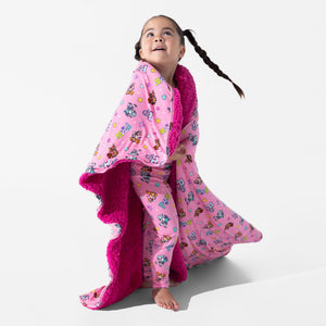 PAW Patrol: Varsity Pink Bamboo Sherpa Blanket