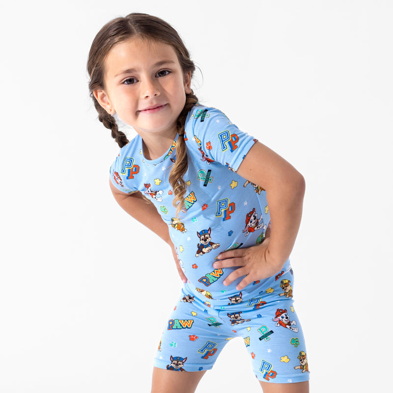 PAW Patrol: Varsity Blue Bamboo Kids Pajama Short Set