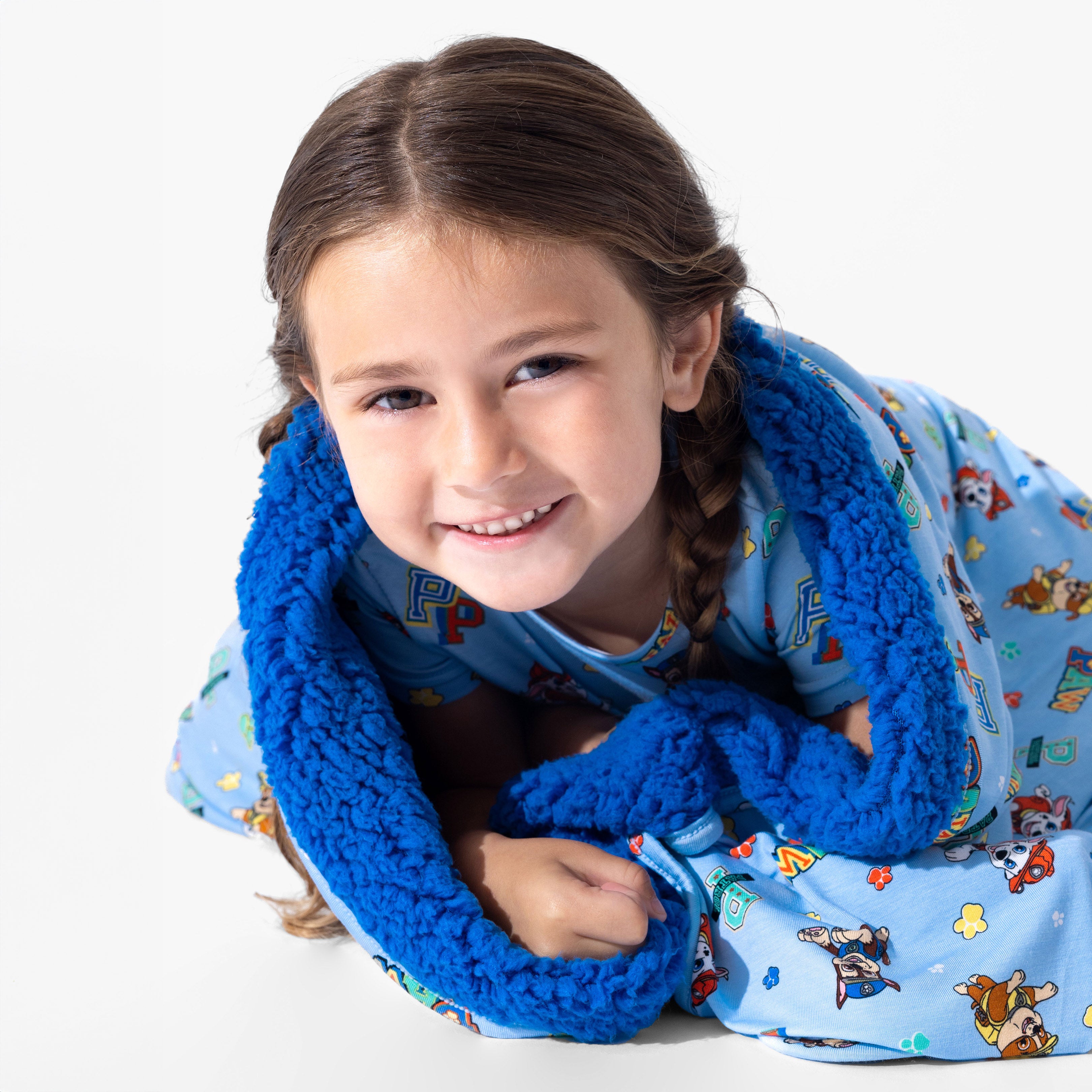 PAW Patrol Varsity Blue Bamboo Sherpa Blanket – Cozy & Reversible