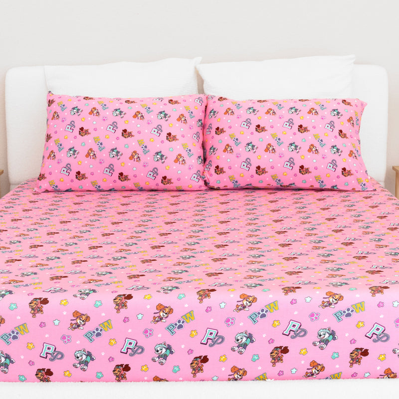 PAW Patrol: Varsity Pink Bamboo Bed Sheet Set