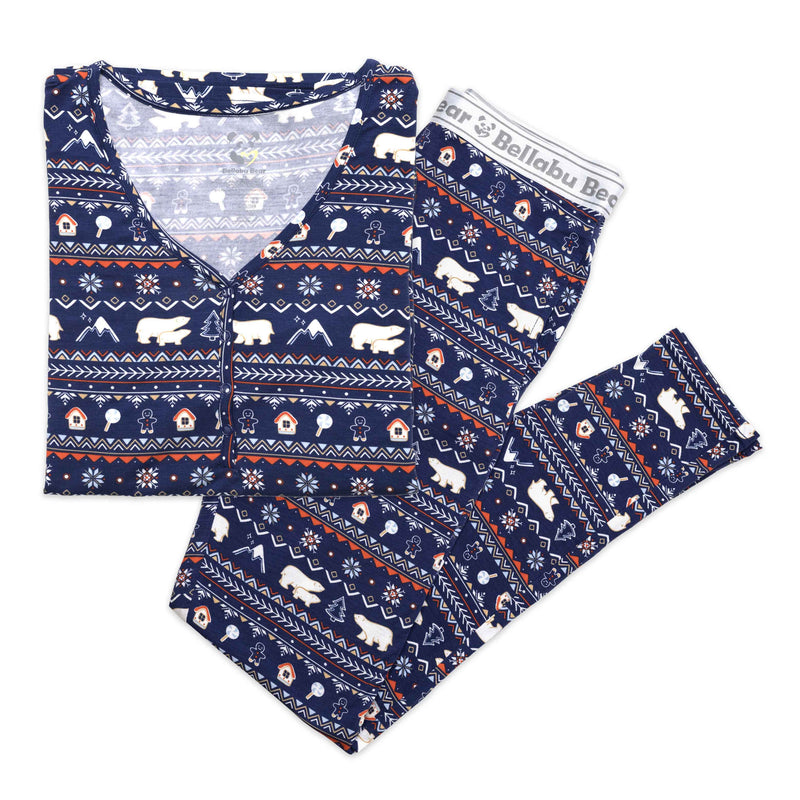 Polar Isle Blue Bamboo Women's Pajama Set