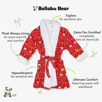 Polar Isle Red Bamboo Adult Sherpa Robe