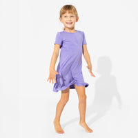 Poppin Purple Bamboo Girls' Short Sleeve Dress