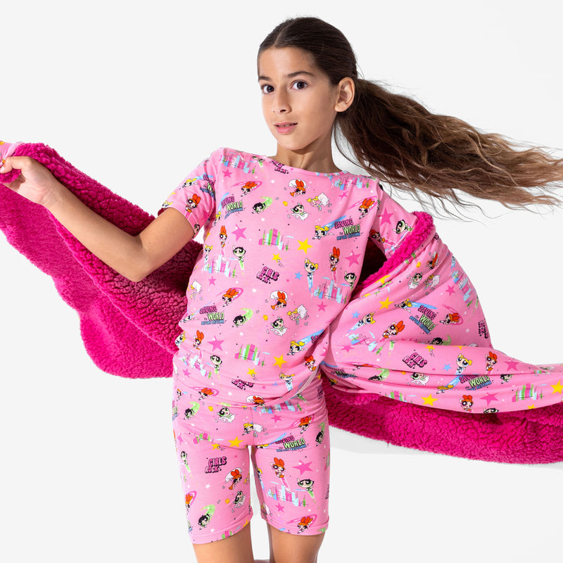 Powerpuff Girls Saving Bedtime Bamboo Kids Pajama Short Set