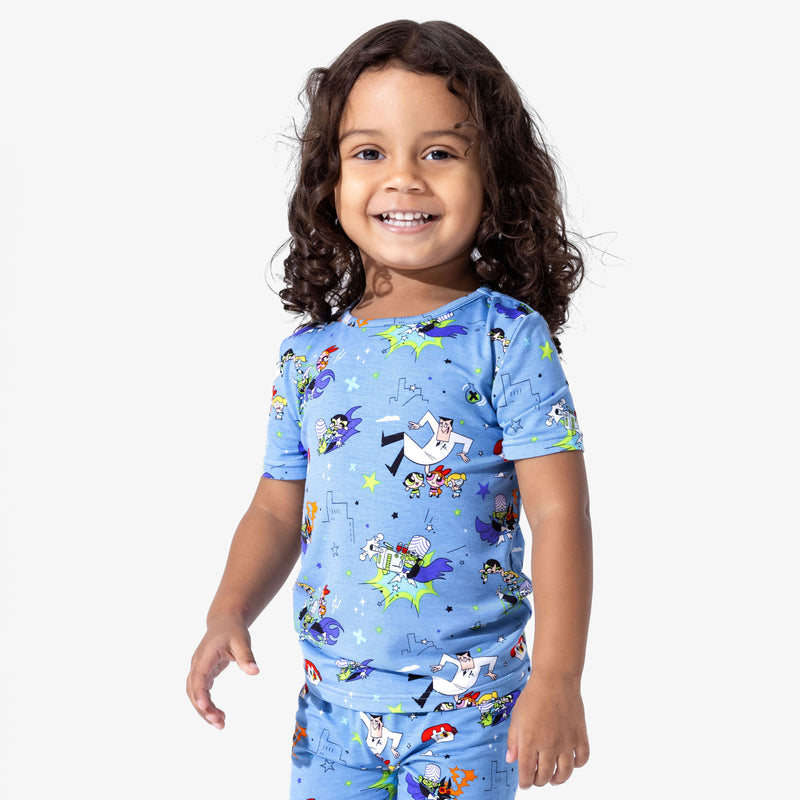 Powerpuff Girls Mojo Jojo Showdown Bamboo Kids Pajama Short Set