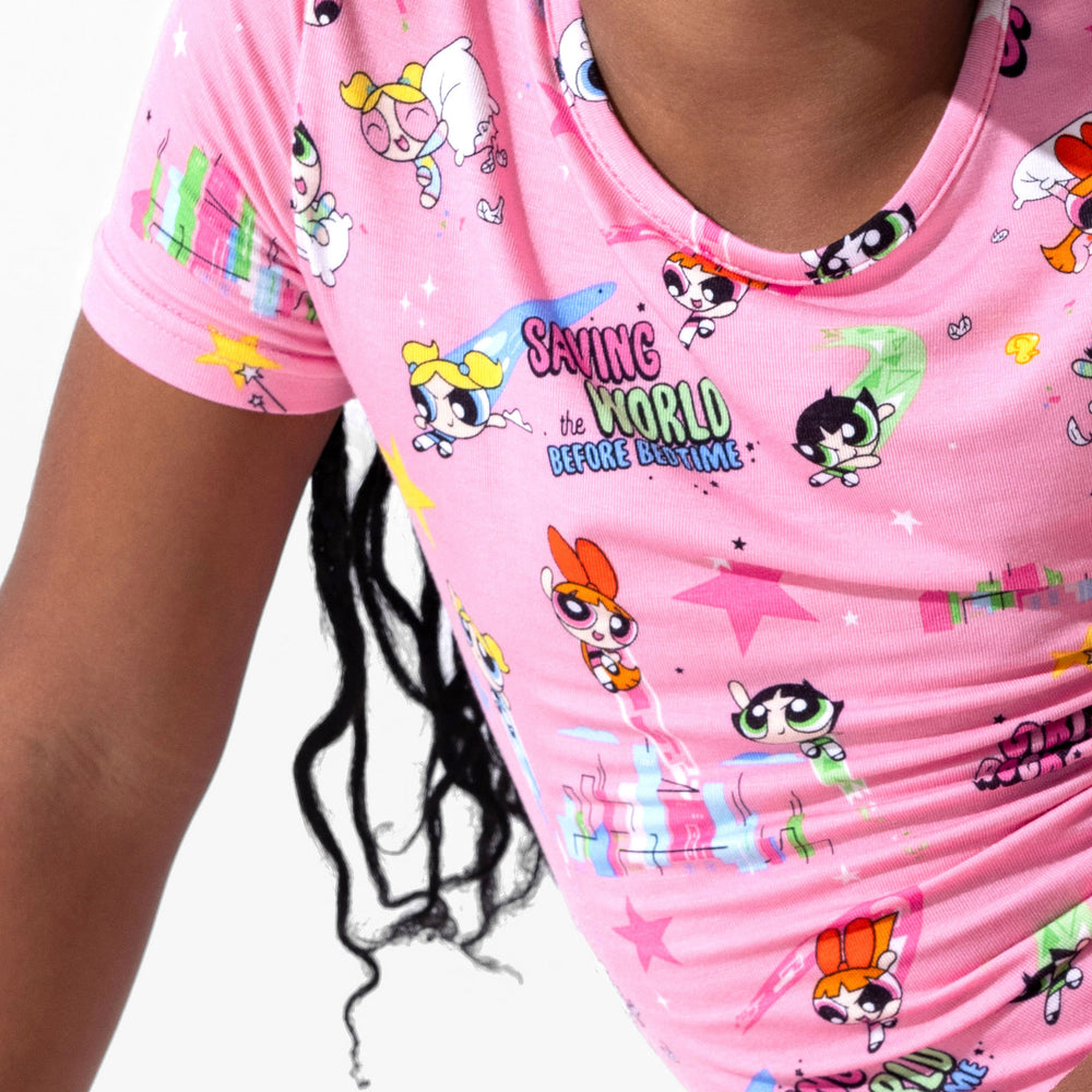 Powerpuff Girls Saving Bedtime Bamboo Kids Pajama Short Set