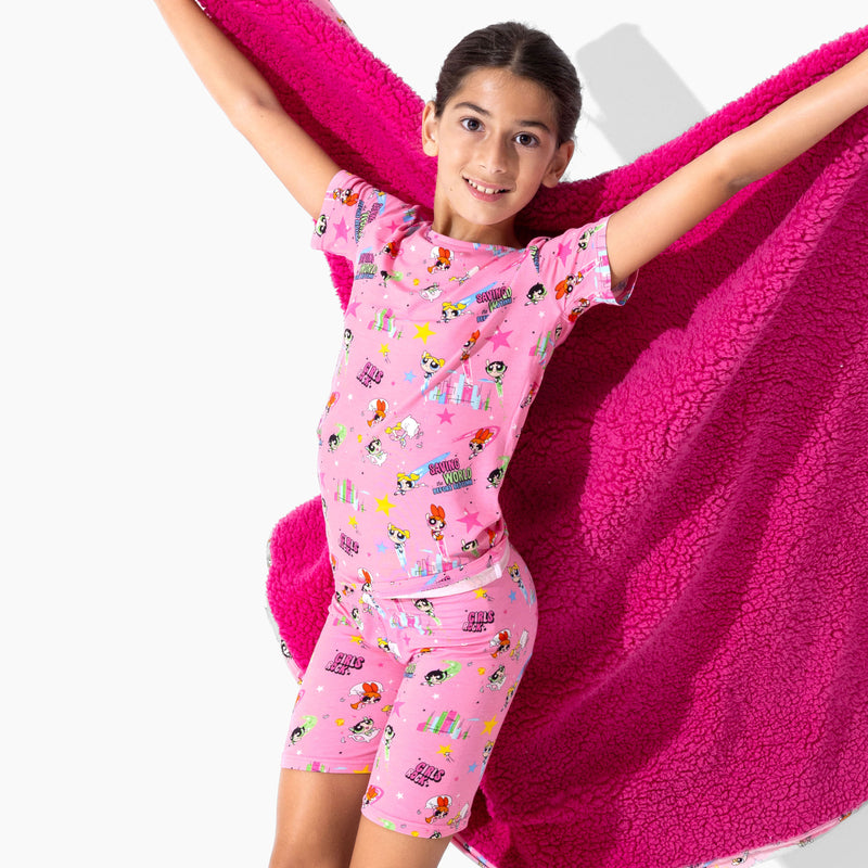 Powerpuff Girls Saving Bedtime Bamboo Kids Pajama Short Set