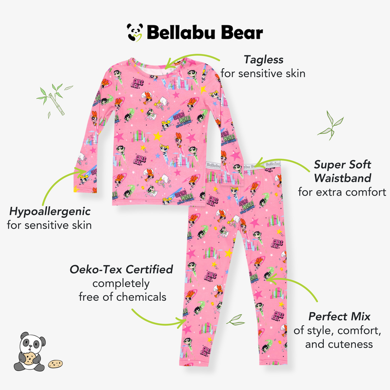 Powerpuff Girls Saving Bedtime Bamboo Kids Pajamas