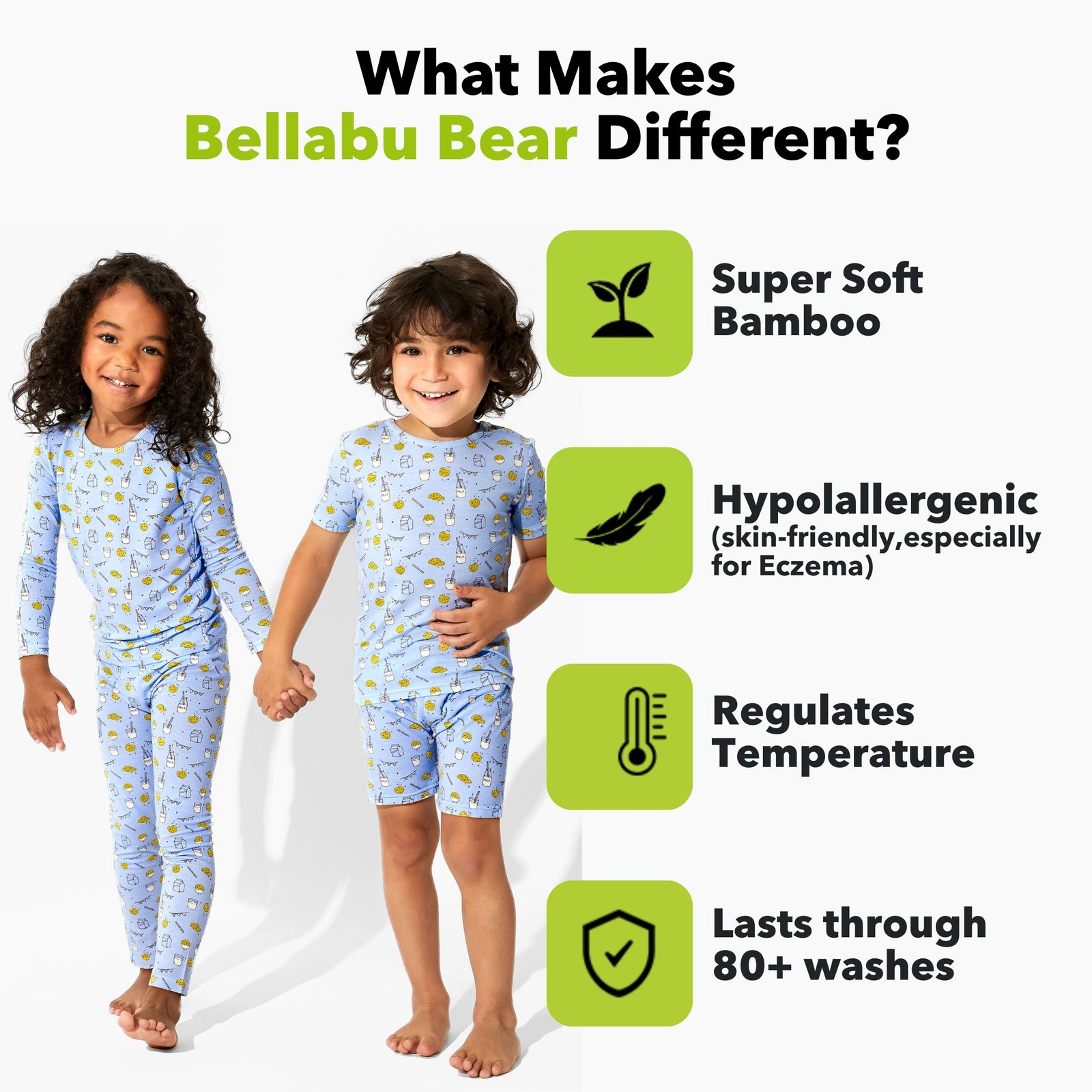 Milk & Cookies Blue Bamboo Convertible Footie