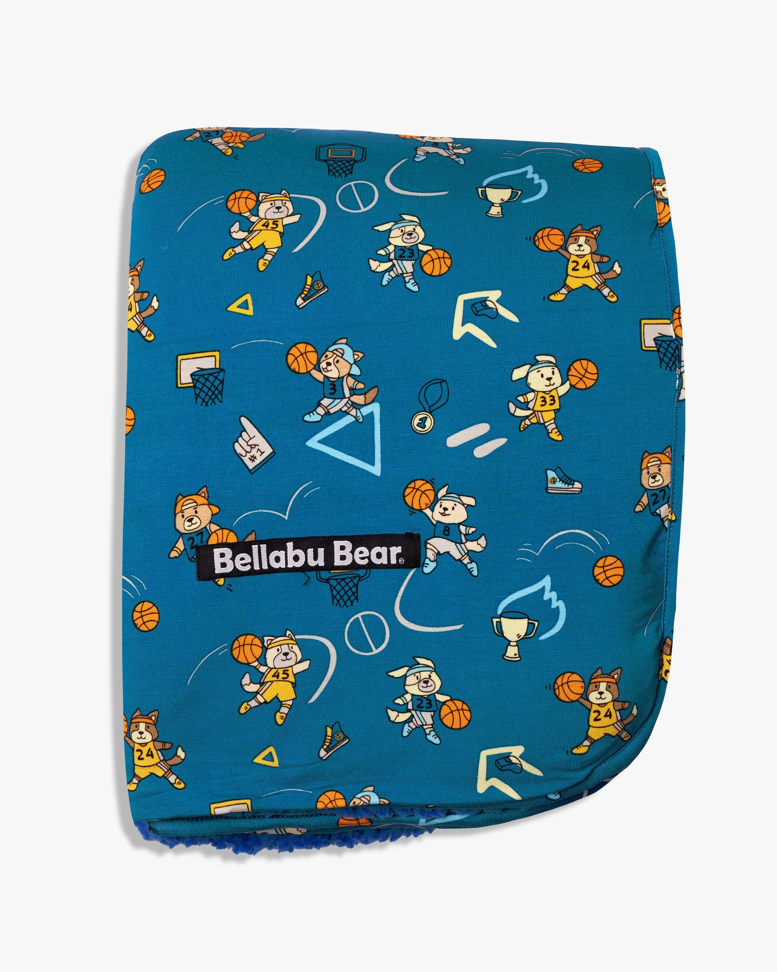 Basketball Pups Bamboo Sherpa Blanket