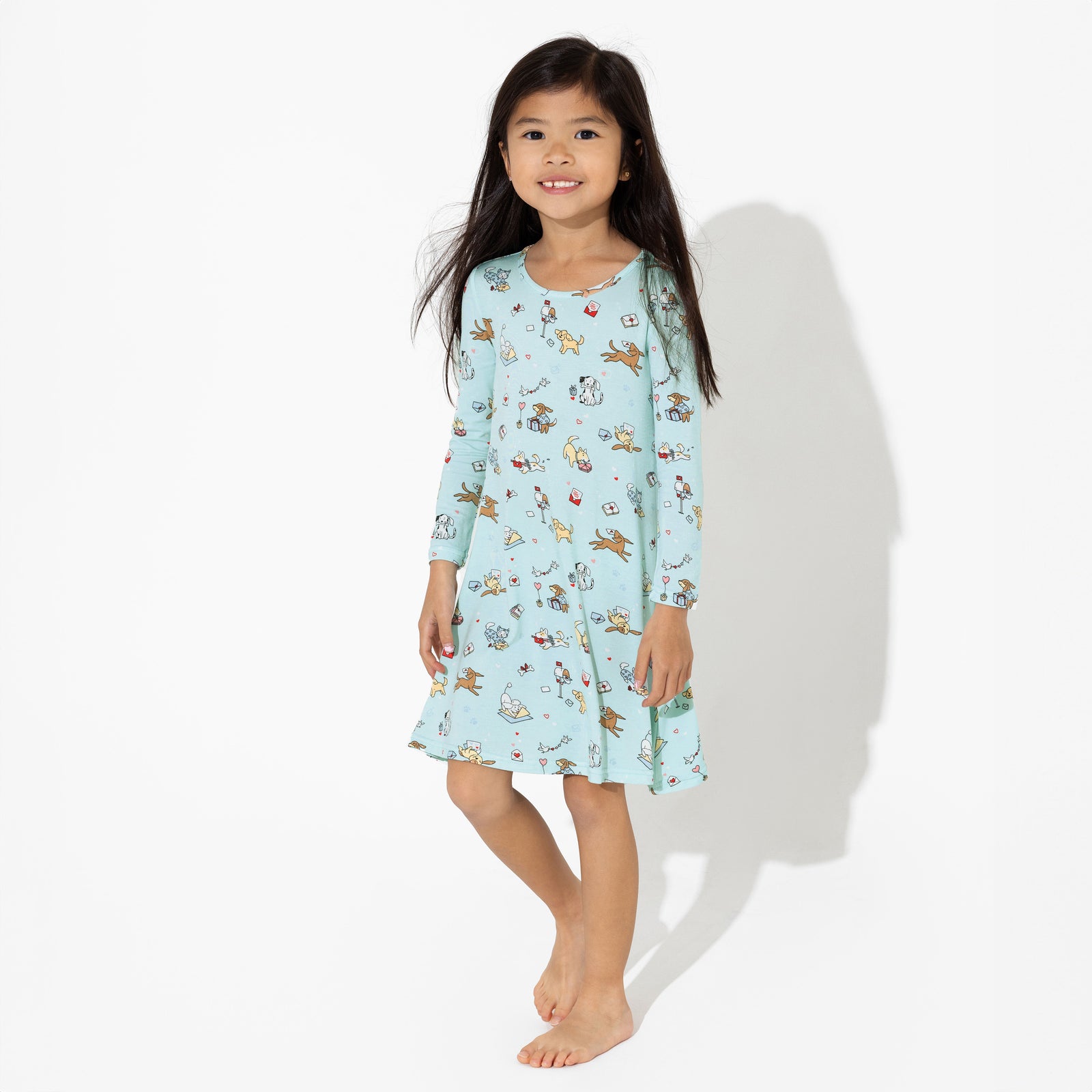Puppy Love Bamboo Girls' Long Sleeve Dress