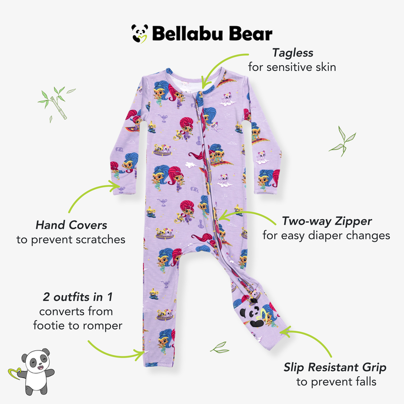 Shimmer and Shine Bamboo Convertible Footie