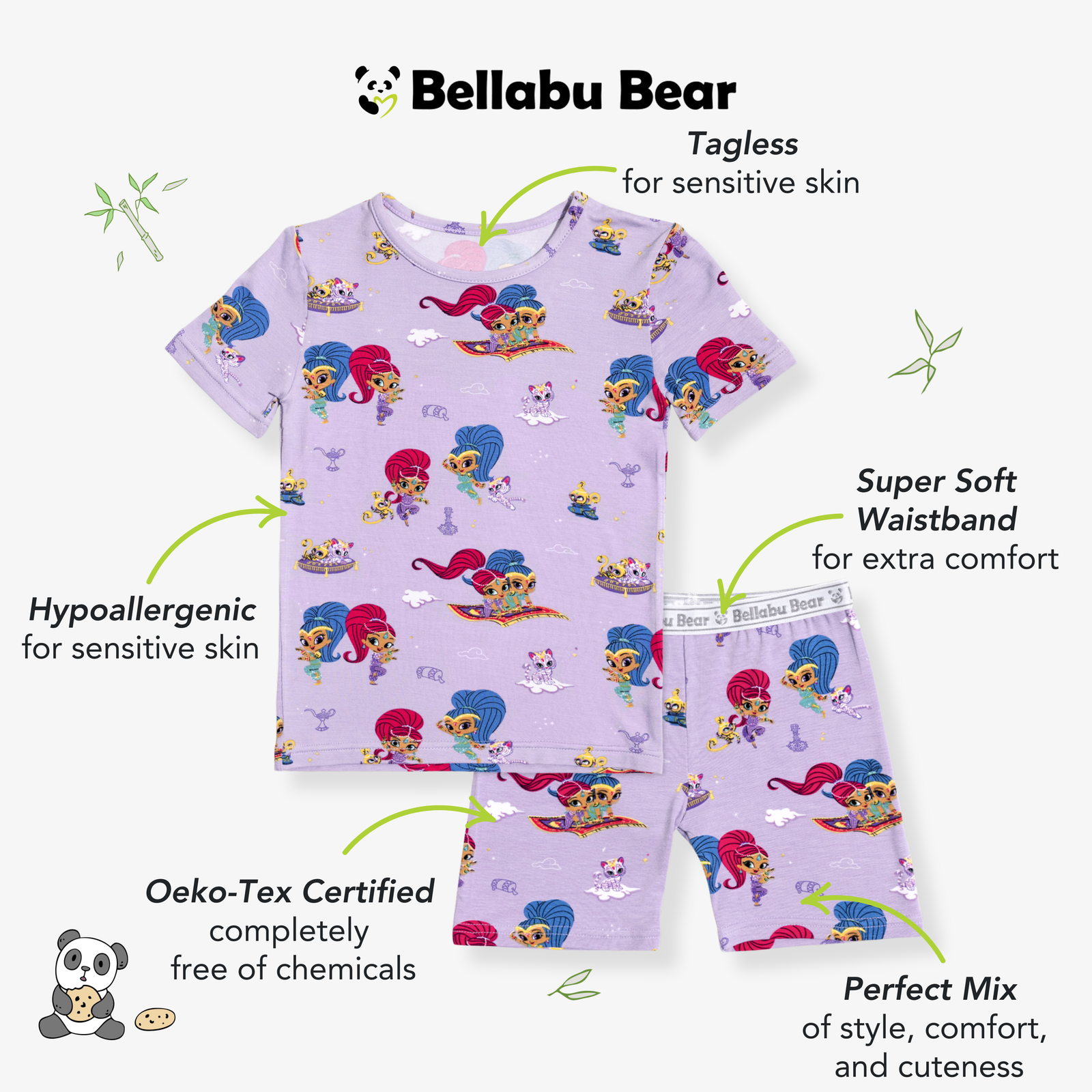 Shimmer and Shine Bamboo Kids Short Set