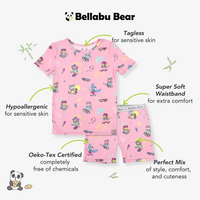 Skater Kitty Bamboo Kids Pajama Short Set