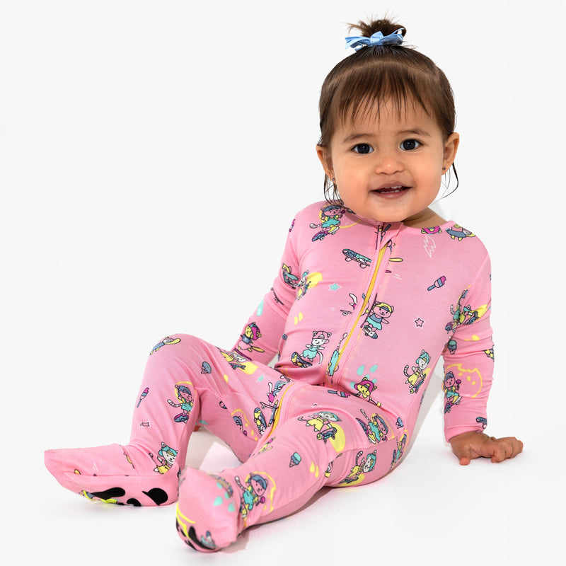 Skater Kitty Bamboo Convertible Footie