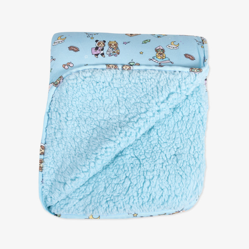 Sloth Pajama Party Bamboo Sherpa Blanket
