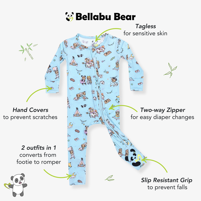 Sloth Pajama Party Bamboo Convertible Footie