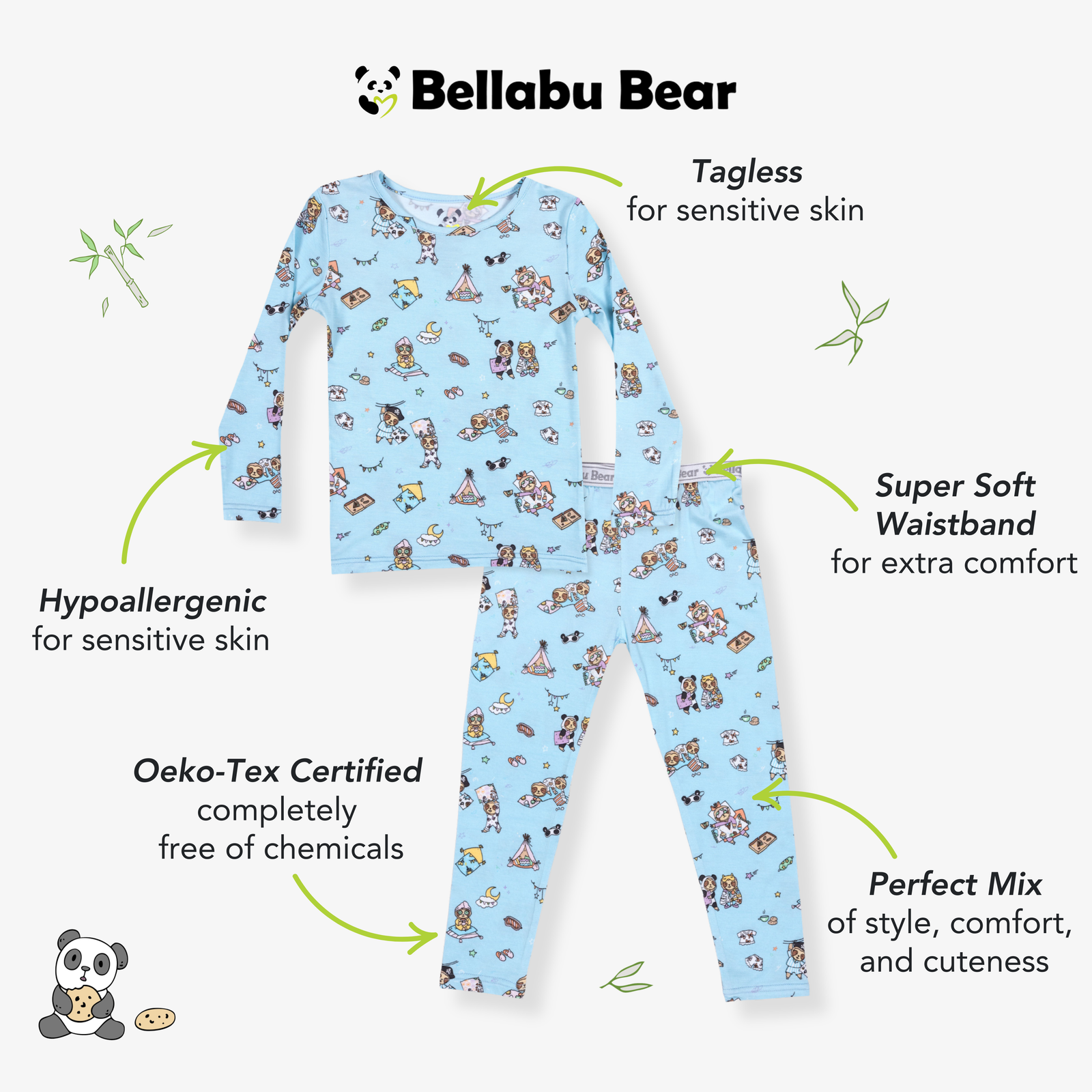 Sloth Pajama Party Bamboo Kids Pajamas