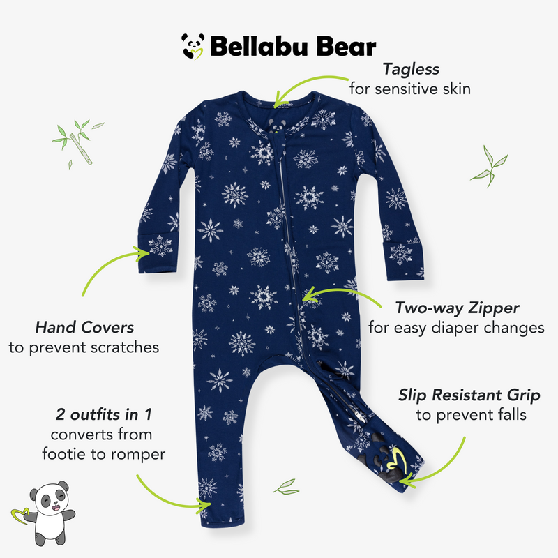 Snowflake Bamboo Convertible Footie