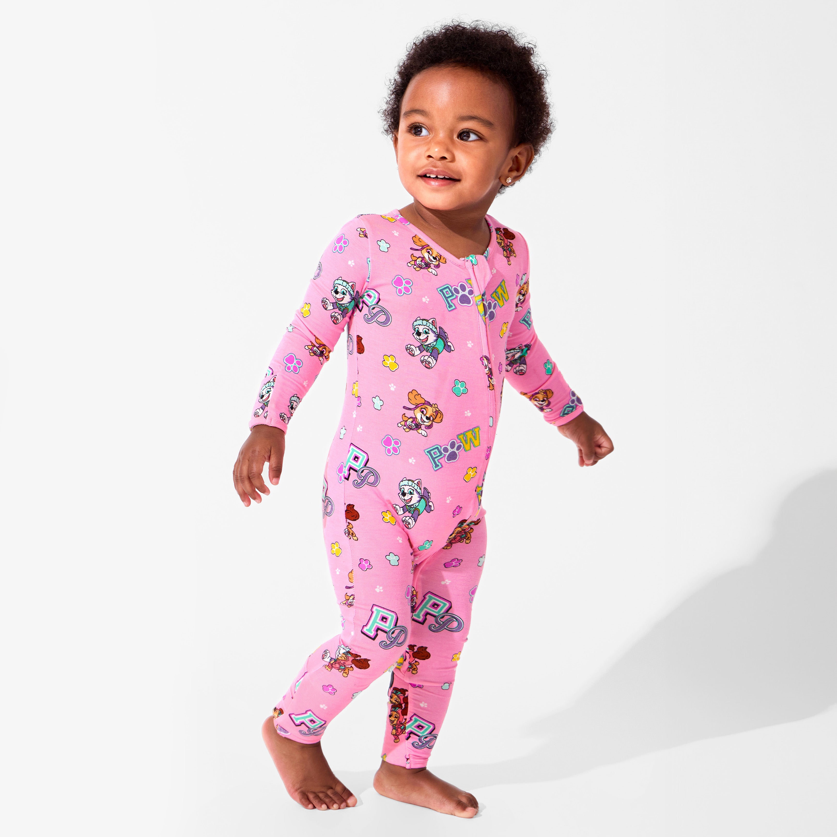 PAW Patrol Varsity Pink Bamboo Convertible Footie – Cozy & Easy